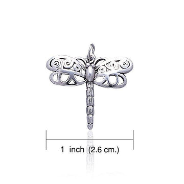 Large Silver Dragonfly Charm TC232 - Jewelry